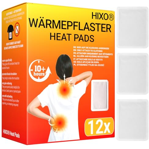 12x Wärmepflaster – Bis zu 12 Stunden Wärme | Unterstützung bei Schmerzen und Verspannungen | Wärmepads zur Anwendung auf Kleidung – Perfekt für Outdoor, Sport & Wintertage