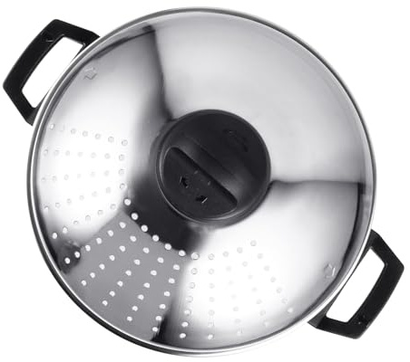Acciaio Inox Pentola Rapida Coperchio Argento per Noodles | Scolatura Veloce, Design Leggero e Pratico, Finitura Accurata, Materiale Acciaio e Plastica, Uso Quotidiano