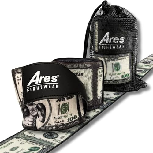 Ares Fightwear® Profi Bandage Boxen 2er Set [4,5m] inkl. Wäschenetz I Maximaler Schutz & Fester Halt Dank Flex-Fit Material I Boxbandagen für sichere Kämpfe I Box Bandagen für Männer & Frauen