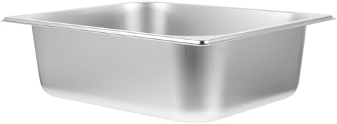 PERSELOSO Diseño Reutilizable para Buffet de Acero Inoxidable Gran Capacidad Bandeja Rectangular Adecuado para Servir Alimentos en Restaurantes y Comedores