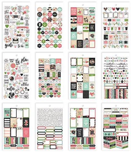 Simple Stories 7993 Carpe Diem Bloom Mini-Aufkleber, mehrfarbig