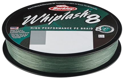 Berkley Whiplash 8 geflochtene Angelschnur – 100 % Dyneema 8-faches Geflecht für Salzwasser- und Süßwasserangeln