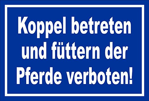 Melis-Folienwerkstatt Schild - Pferde füttern - 15x10cm | Bohrlöcher | 3mm Hartschaum – S00039-009-F - 20 Varianten