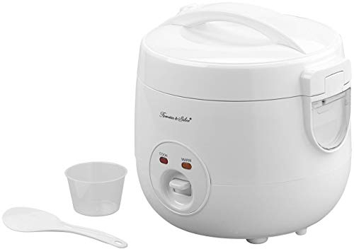 Rosenstein & Söhne Dampf Reiskocher: Reiskocher mit Warmhalte-Funktion & Dampfgar-Einsatz, 1,2 Liter, 500 W (Dampfgarer Topf, Dampfgarer elektrisch, Dampfgaren)