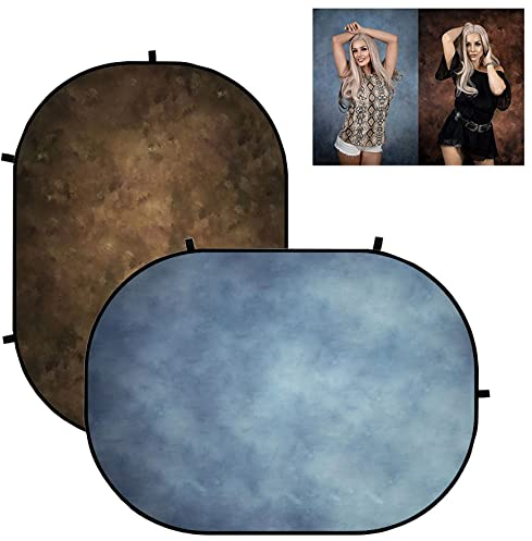 Kate Falthintergrund Faltbarer Hintergrund Tragbare Hintergründe Pop up Hintergründe Foto Hintergrund 1,5x2m,Braun/Blau