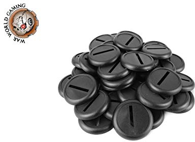 War World Gaming | 30mm Runde Kunststoff-Basen mit Schlitz | 50er Pack | für 28mm Miniaturen & Figuren