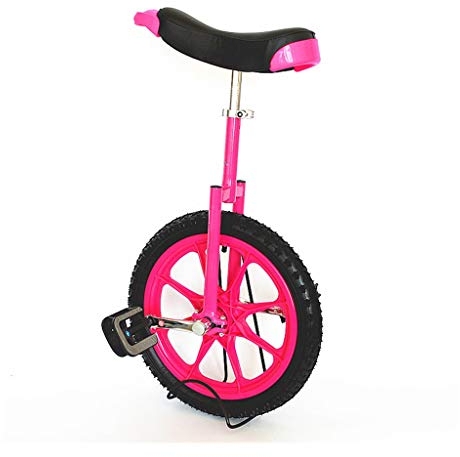 TXTC Einrad 16 Zoll for Anfänger Kinder Und Erwachsene Verdickte Kinder Competitive Einrad Laufrad -Fahrrad Mit Aluminiumlegierung Lock, Adjustable Seat (Color : Pink)