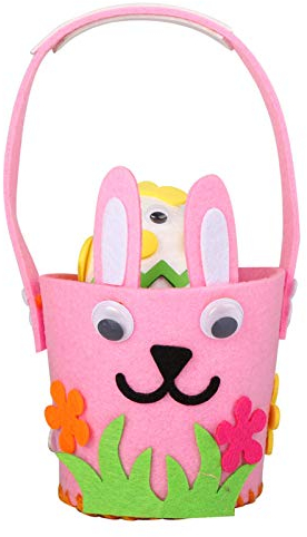 Alecony DIY Osterküken Tüten zum Basteln und Befüllen, DIY Ostern Bunte Geschenktüten Osternester Ostertasche Frühling Geschenken Candy Tasche Osterkorb Partytüten für Kinder Jungen Mädchen (Rosa)