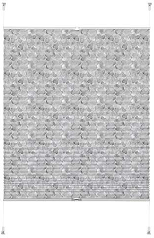 GARDINIA Easyfix Plissee, Blickdichtes Faltrollo zur Befestigung ohne Bohren und Schrauben, Individuell verstellbar, 50 x 130 cm, Grau Camouflage