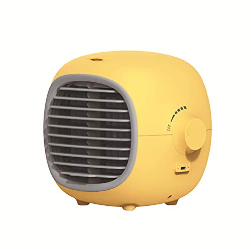 NXACETN Air Cooler Fan, Portable Personal Space Desktop Rechargeable Conditioner Air Cooler Fan Office Small Fan Yellow One Size