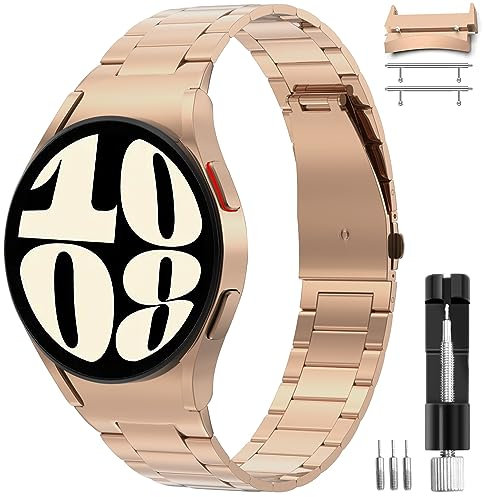 Miimall Bracelet pour Samsung Galaxy Watch 5 Pro 45mm,Galaxy Watch 5/4/Active 2 40mm 44mm,Galaxy Watch 4 Classic 42mm 46mm -Or rose