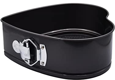 Abcsea 1 Stück Springformen, Backformen für Kuchen, Robuster 1 mm Kohlenstoffstahl, Puddingform, Springform Kuchenform Herz, Backform mit Antihaftbeschichtung, 21 cm