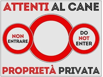 NEW CARTELLO SEGNALETICO - ATTENTI al Cane CON FOTO PERSONALIZZATA PROPRIETà PRIVATA - Adesivo Extra Resistente, Pannello in Forex, Pannello In Alluminio (PANNELLO IN ALLUMINIO 20X31 CM)