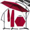 Kingsleeve® Parasol déporté inclinable rouge Ø 300cm Pare-soleil en aluminium avec manivelle housse Protection solaire jardin