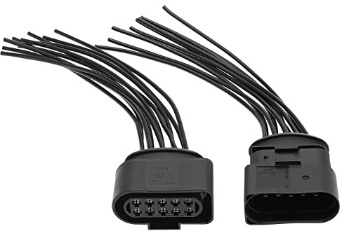 2er-Pack Kfz Frontscheinwerfer Kabelsatz Stecker 10-Pin 1J0973735 1J0973835 15cm Reparaturkabel (1 Stecker & 1 Buchse)