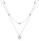 Mesovor Diamant Kette für Damen, Zierliche Goldkette 18 Karat Vergoldete Mehrlagige Halsketten | Quadrat Träne Kreuzen Perle Tropfen Halskette Schmuck Geschenke für Mädchen (Quadratisch cz-silber)