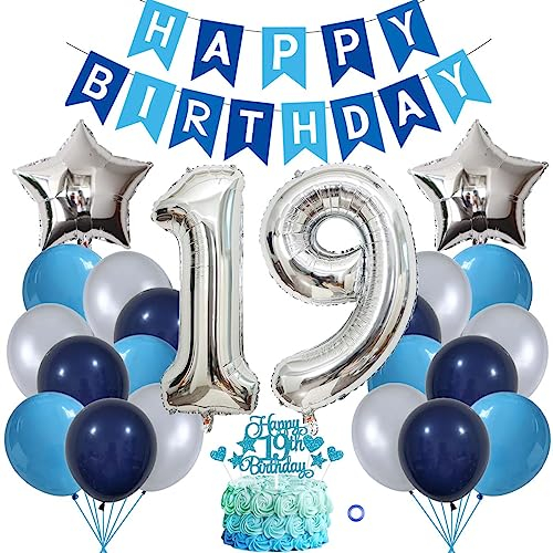 19 Geburtstag Deko Junge Mädchen Luftballon 19.geburtstag Deko Blau Silber Geburtstagsdeko 19 Jahre Mann 19 Luftballon Gold 19 Jahre Geburtstagdeko Mann Deko 19 Geburtstag Mädchen Junge Luftballons