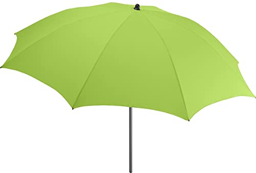 FARE Sonnenschirm Gr. L - 200 cm Durchmesser - UV-Schutz 50+ für Balkon Garten Terrasse Sommer - Titan-Finish Knickvorrichtung Drehfeststeller inkl. Tragetasche (grasgrün)