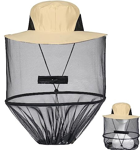 Mückenschutzkappe für Bienenzucht, Anti-Moskito Kopfnetz Hut, Imker Moskito Kopfnetz Hut mit Kopf Net für Männer Frauen Angeln Campen Gartenarbeit Dschungel Wandern Outdoor