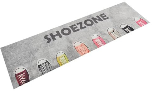 vidaXL Küchenteppich, Küchenläufer rutschfest Waschbar, Teppich Läufer für Küche, Teppichläufer Maschinenwaschbar, Shoezone 45x150cm Samt