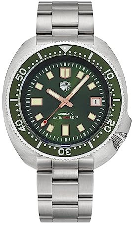 watchdives Automatische Taucheruhren für Herren WD6105, NH35-Uhrwerk Armbanduhr 200 M, Saphirglas Herrenuhr mit 316L-Edelstahlarmband Leuchtende Uhr