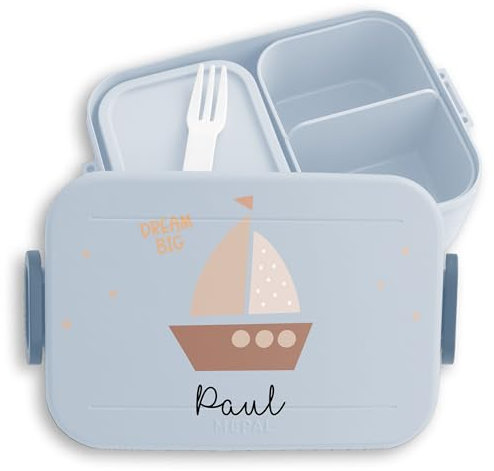 Kinder Bento Box Midi Lunchbox für Mepal Bentobox - Boot Segelschiff Segeln Schiff Segler Seglerin - 900 ml - Hellblau - sailors schulbox brotdose lunch essen
