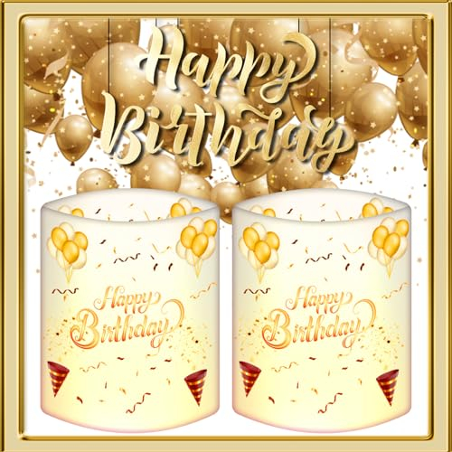 MUSUNIA 12 Windlicht Tischdeko Geburtstag, Happy Birthday Deko Geburtstag, Tischdekoration Geburtstagsdeko Frauen Männer Mädchen Jungen Kinder, Geeignet für Teelichter oder Kerzen