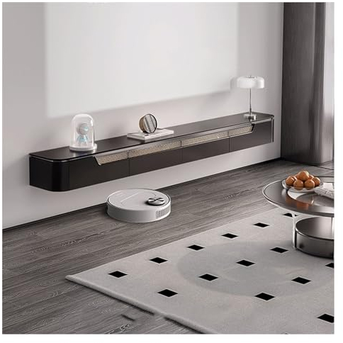 Hängend TV Board Schlanker schwebender TV-Ständer mit 2 Türen und 2 Schubladen, schwebendes 70,8-Zoll-TV-Regal, wandmontiertes schwebendes TV-Schrankregal, Medienkonsolen-Entertainment-Regal for unter