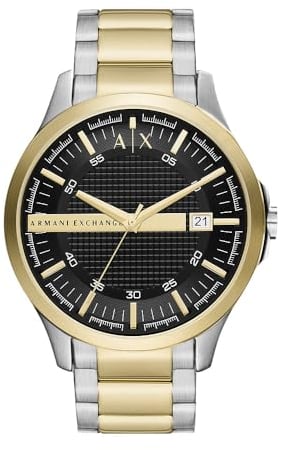 Armani Exchange Orologio da uomo a tre sfere in acciaio bicolore con datario, AX2453