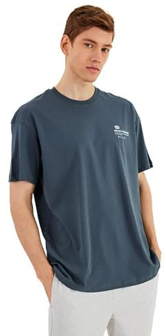 COMEOR T Shirt Herren Kurzarm mit Loser Passform - Basic Männer T-Shirt Rundhals-Ausschnitt aus 100% Baumwolle Anthrazit