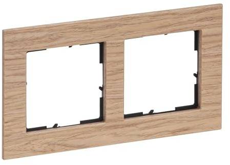 LEGRAND, SEANO Natura 2-fach Rahmen aus Echtmaterial, nachhaltige Produktion und Verpackung, Designausführung: Eiche hellbraun, 766142