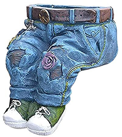 Yopeissn Kleidung Hosen Harz Blumen TöPfe Kreative Jeans Pflanzer Garten Dekoration Kreative Jeans Form Harz DIY, B