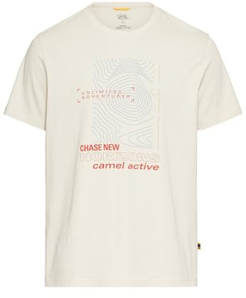 camel active Herren T-Shirt aus Organic Cotton Beige, menswear-3XL