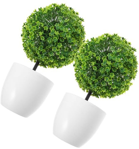 WATIIFUFU 4 Stück Ball Aus Künstlichen Pflanzen Künstlicher Buchsbaum-formschnitt Im Topf Eukalyptus-Topiary-Kugel Gefälschte Pflanze Dekokugel Aus Buchsbaum Künstliche Zimmerpflanzen Bonsai