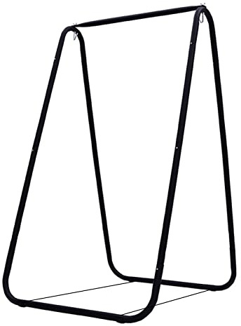 diowewea A-Förmig Hängesessel Gestell 85cm x 80cm x 144cm 100KG Starke Last Tragend Anti-Deformierte Hängematte Stuhl Ständer Schaukel Sitz Metall Unterstützung Rack Schwarz