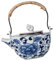 Ciieeo Théière Rétro Céramique Bleue Et Blanche Avec Infuseur Théière Vintage Pour Bureau Et Maison Compacte Design Élégant Pour Dégustation De Thé