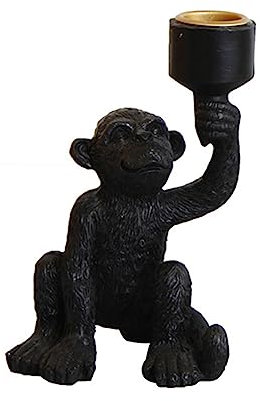 Zktfyshk Kerzenhalter, lustiger Affe, der Heimdekorationen hält, Kunstharz, Party, Hochzeit, Heimdekorationen