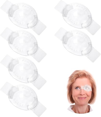 6 Stück Transparent Augenklappen, Transparente Verstellbare Atmungsaktiv Augenklappe, Augenmaske Aus Kunststoff Mit Kleinen Löchern Für Erwachsene Und Kinder