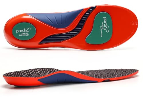 OISENSE Orthopädische Einlegesohlen Herren Damen Hohe Arch Support Schuheinlagen Sports Einlegesohlen für Fersensporn Plattfüße Verteilt Fußdruck 43-44