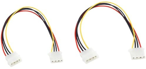 ZHHSUNY 2 Pack Computer Molex 4 Pin Power Supply Extension Cable - Female to Male HDD IDE Computer Fan Internal Power Extension Cable (19in(50cm))