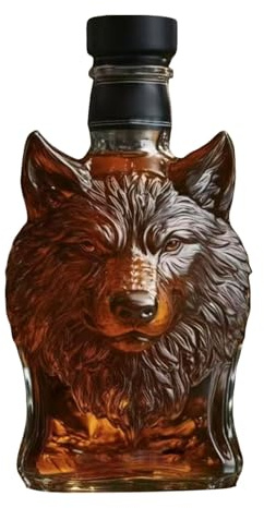 Whisky Karaffe Geschenk für Männer - Totenkopf Dekanter - Klassische Glaskaraffe für Whisky, Whiskykaraffe - Whiskyflasche Valentinstag, Vatertag, Geburtstag, Weihnachten (Bär)
