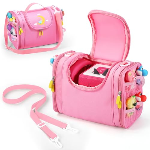 Seracle Tasche Hülle für toniebox 2/1 Tonie und Tonies Figur, Kopfhörer, Ladestation und Sonstiges Zubehör (Pink)