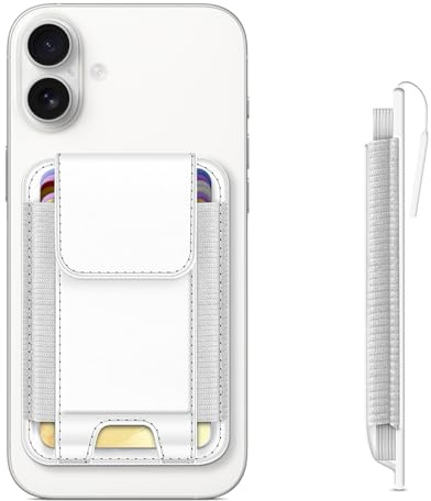 CASEBOT für Magsafe Wallet, Magnetischer Kartenhalter, RFID-Blocker | 6 Karten, schlanker Wallet-Kreditkartenhalter, Herren & Damen Geldbörse für iPhone 17e/17/16/15/14/13/12 Serie, Weiß