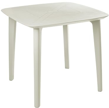 Garden Table Synthetic Material 4 Seater Weather Resistant Outdoor Patio Light Beige Sorico