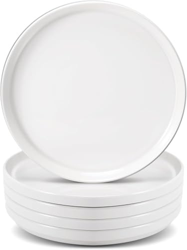 EXTRAPINS 6 Stück Speiseteller, Teller Set, 20 Cm, Weiß | Porzellan Speiseteller, Keramikteller, Pastateller, Spülmaschine und Mikrowelle, for Salat, Pasta, Dessert and Vorspeise