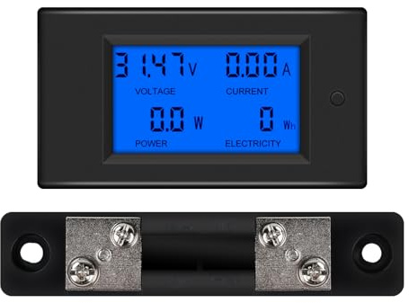 DEWIN Digital Energy Monitor, Voltage/Current/Discharge Resistance/Battery Tester PZEM-051 Multimeter for Power Monitoring (0-100A main unit+50A Shunt)