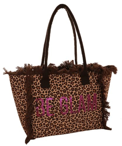 Camomilla Milano Borsa Mare Donna, Borsa Spiaggia, Tessuto, Collezione Be Glam, Misura M, Colore Fucsia