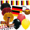 328-teiliges Dekoset * Deutschland * für eine Länder-Party // mit Fahnenkette + Fahnen + Pom-Poms + Muffin-Förmchen + Picker + Luftballons + Luftschlangen // Dekoration Mottoparty EM Fußball