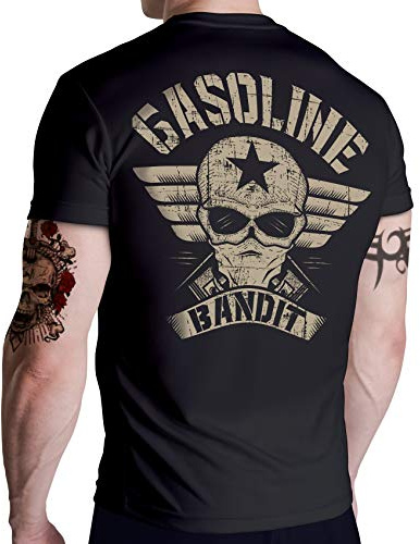 Gasoline Bandit Biker Herren T-Shirt original Design Big-Size Print: Wing Logo