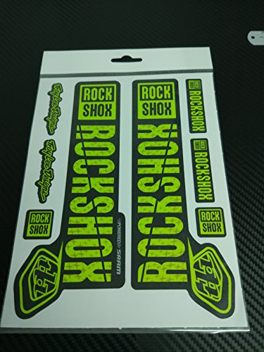 Ecoshirt QL-8Q6Q-YCCV Aufkleber Pg67 Fork Rock Shox Pike SID Yari Lyrik Boxxer 2018 Aufkleber Decals Forc Gabel Troy Lee Desings Lime Green